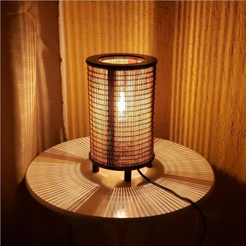 Pair of Japanese Bamboo Lamps